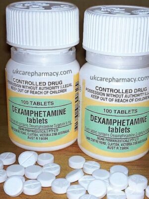 Genuine prescription bottles for patients looking to Buy Dexamphetamine UK safely.