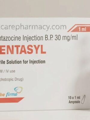 Buy Pentasyl online alongside a sterile glass ampoule for safe clinical pain relief.