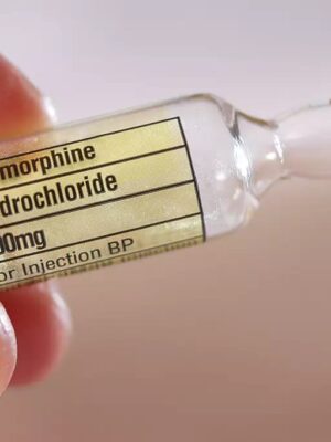 An official pharmaceutical box of medication illustrating how hospitals buy Diamorphine online in UK networks legally.