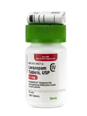 A close-up view of a legal medicine container showing how to buy lorazepam online safely from a regulated pharmacy.