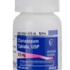 A professional pharmaceutical display showcasing a legal prescription bottle representing a verified Clonazepam medication UK delivery.