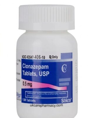 A professional pharmaceutical display showcasing a legal prescription bottle representing a verified Clonazepam medication UK delivery.